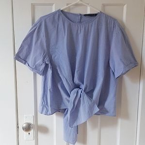 Zara stripe top with tie